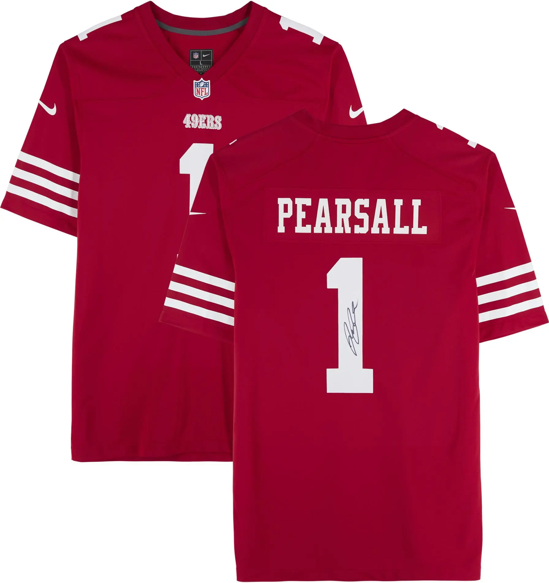 Ricky Pearsall San Francisco 49ers Autographed Nike Red Game Jersey - Fanatics Authentic Certified