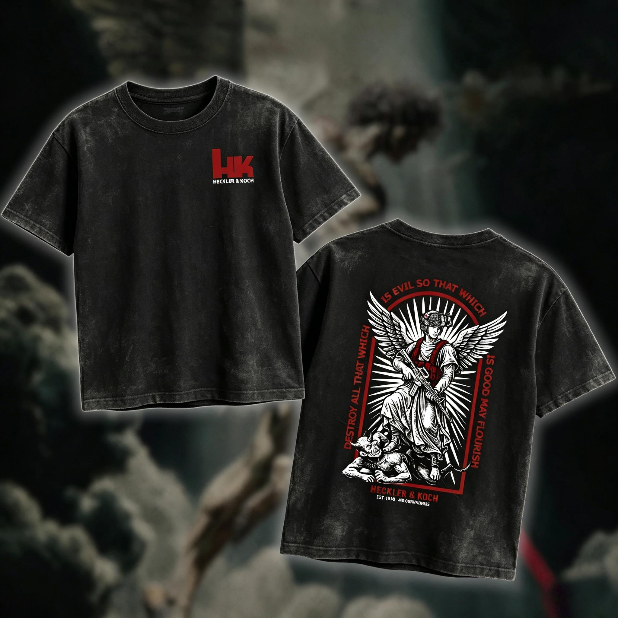 DOMINIAN Heckler & Koch Saint Michael T-Shirt/Hoodie Casual 100% Cotton, Army Military Menswear, Gun Shirt Tactical Gear, Veteran Shirt, Good Graphic Shirt, Made In USA.,funny graphic tee, men’s trendy t-shirts, deals, humorous, 90s, streetwear,penny tees DOMINIAN Heckler & Koch Saint Michael T-Shirt/Hoodie Casual 100% Cotton, Army Military Menswear, Gun Shirt Tactical Gear, Veteran Shirt, Good Graphic Shirt, Made In USA.,funny graphic tee, men’s trendy t-shirts, deals, humorous, 90s, streetwear,penny tees