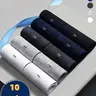 10 Pairs Men's Breathable Business Casual Work, Multi-Color Bag Set, Plain Pattern, Daily Wear Sock Sets