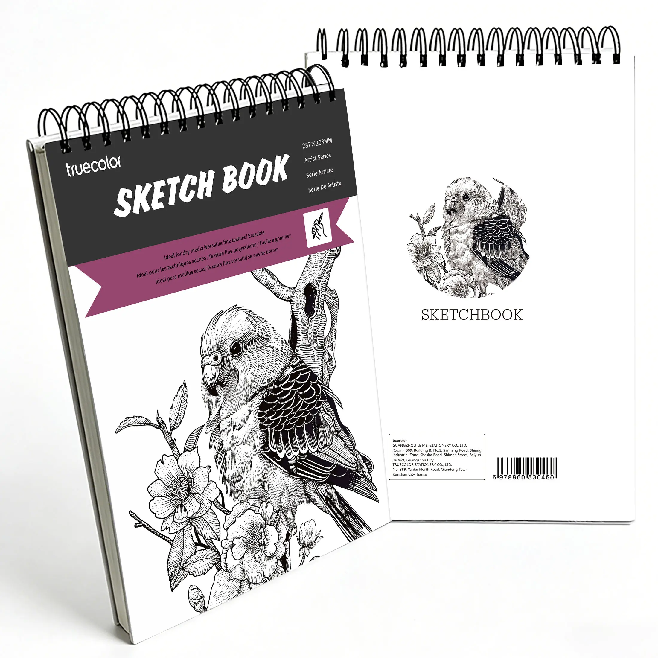 Truecolor Hardcover Spiral-Bound Sketchbook - Smooth No-Bleed No-Smudge Paper, Durable Drawing Pad for Art Students, Ideal for Illustration, All-Seasons Art Creation
