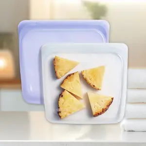 Stasher Reusable Bags Sandwich Set 2pk - Reusable Sandwich Bags, 2pk, Eco-Friendly, Leak-Proof, BPA-Free, for Lunch Boxes, Travel