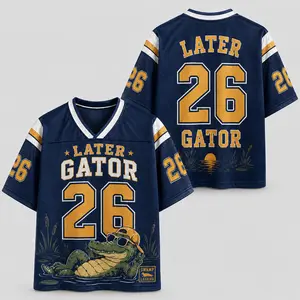 [MADE IN US] Later Gator Jersey Shirt, Funny Alligator Number 26 Graphic, Swamp Legend Sports Top