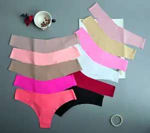 5PCS/SET Sexy Underwear Female T-back Intimates Lingerie Seamless Low Waist Underpants 5 Color Lady Bikini  S-XXL Panties Womenswear Comfort
