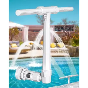 2025 Height Upgrade Pool Fountain - Dual Spray High-Pressure Adjustable Waterfall Sprinkler Cooler for Above-Ground & Inground, 360° Cooling Jet & Relaxation Features,White