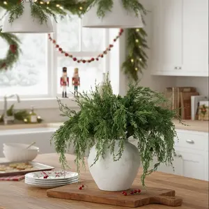 6pcs Juniper Branches for Christmas Decoration, Fall Winter Room Decor, Desktop Plant DIY, Holiday Occasion Ornament