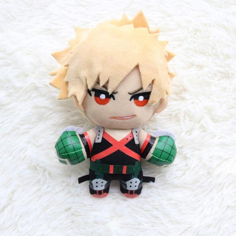 Adorable MHA Hero Plushie - Cosplay Stuffed Toy, 5.9" Red Anime Plush Doll Keychain, Perfect Gift for Fans