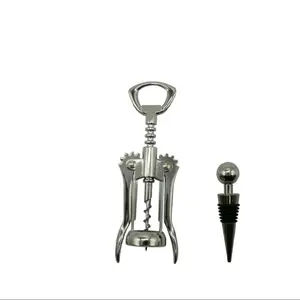 Juego de Tornillo de Corcho de Acero Inoxidable y Tapón para Vino, Plateado Kitchen Utensils