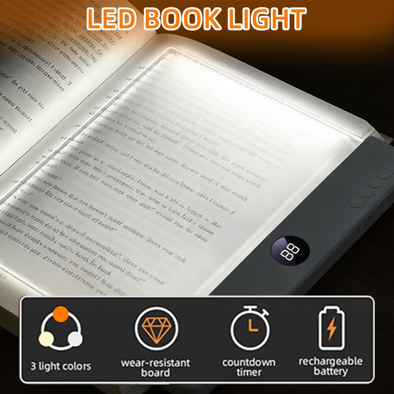 Smart LED Reading Light Book Light Treasure Box Rechargeable Clear LED Flat Reading Light Timer Doodleable Study Lamp The Quiet Reader's Dream Lights Ultra-thin Wireless Design
