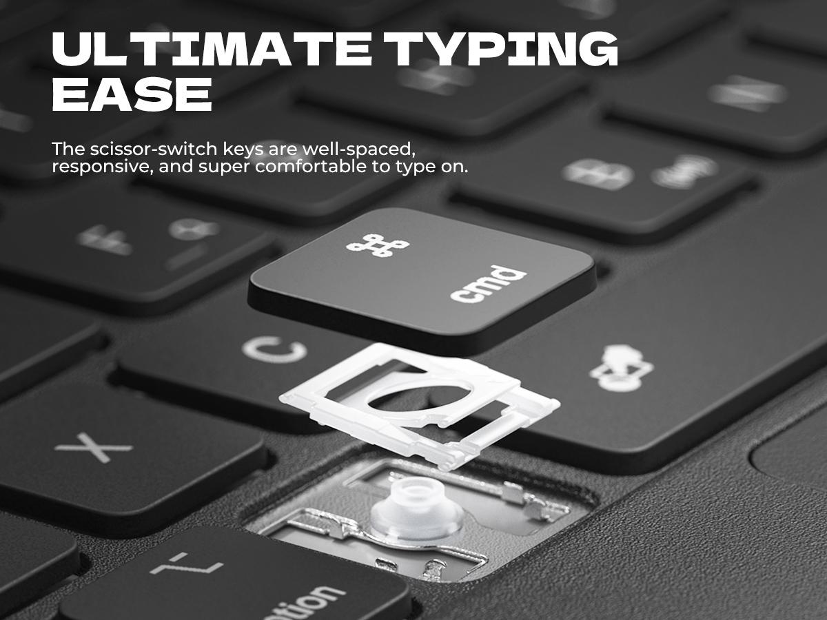 Dexnor for iPad (A16) 11th/10th Generation Case with Keyboard Ultra-Light Magnetic Detachable Folio Keyboard Cover Multi-Touch Trackpad Backlit for iPad 10th Gen 10.9" (2022)/11th Gen (2025)