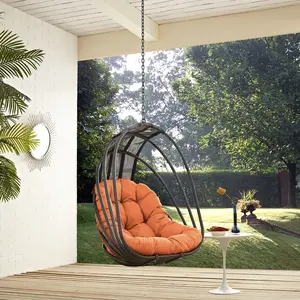 Modway Whisk Outdoor Patio Swing Chair Without Stand in Orange