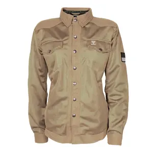 SALE Protective Summer Mesh Shirt for Women - Camel Solid with Pads