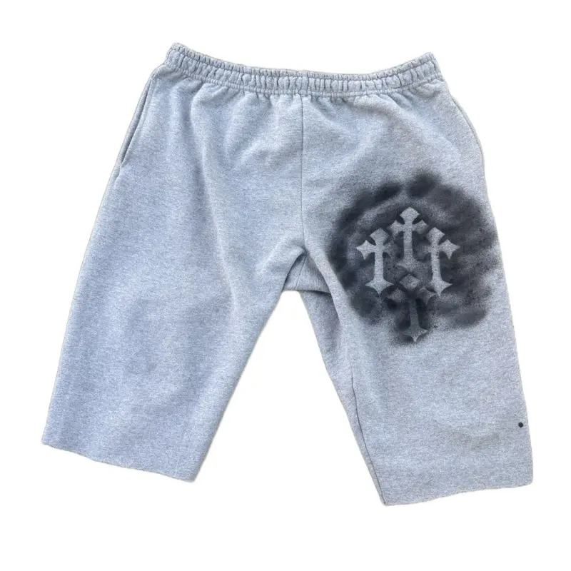 Baggy Fleece Shorts Cross Design in Soft Grey for Comfortable Wear  Menswear