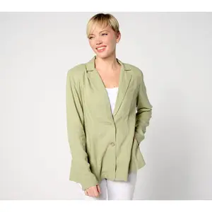 Denim & Co. Naturals Linen Blend Blazer