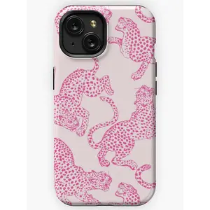Preppy Pink Cheetah Pattern Phone Case for Samsung s24 ultra and iPhone 17, 16, 15, 14, 13, 12, 11 Pro Max, X, XR, XS Max, 8, And 7 Plus,screen protector,fidgets,toys kids Compatible with Samsung Galaxy S25