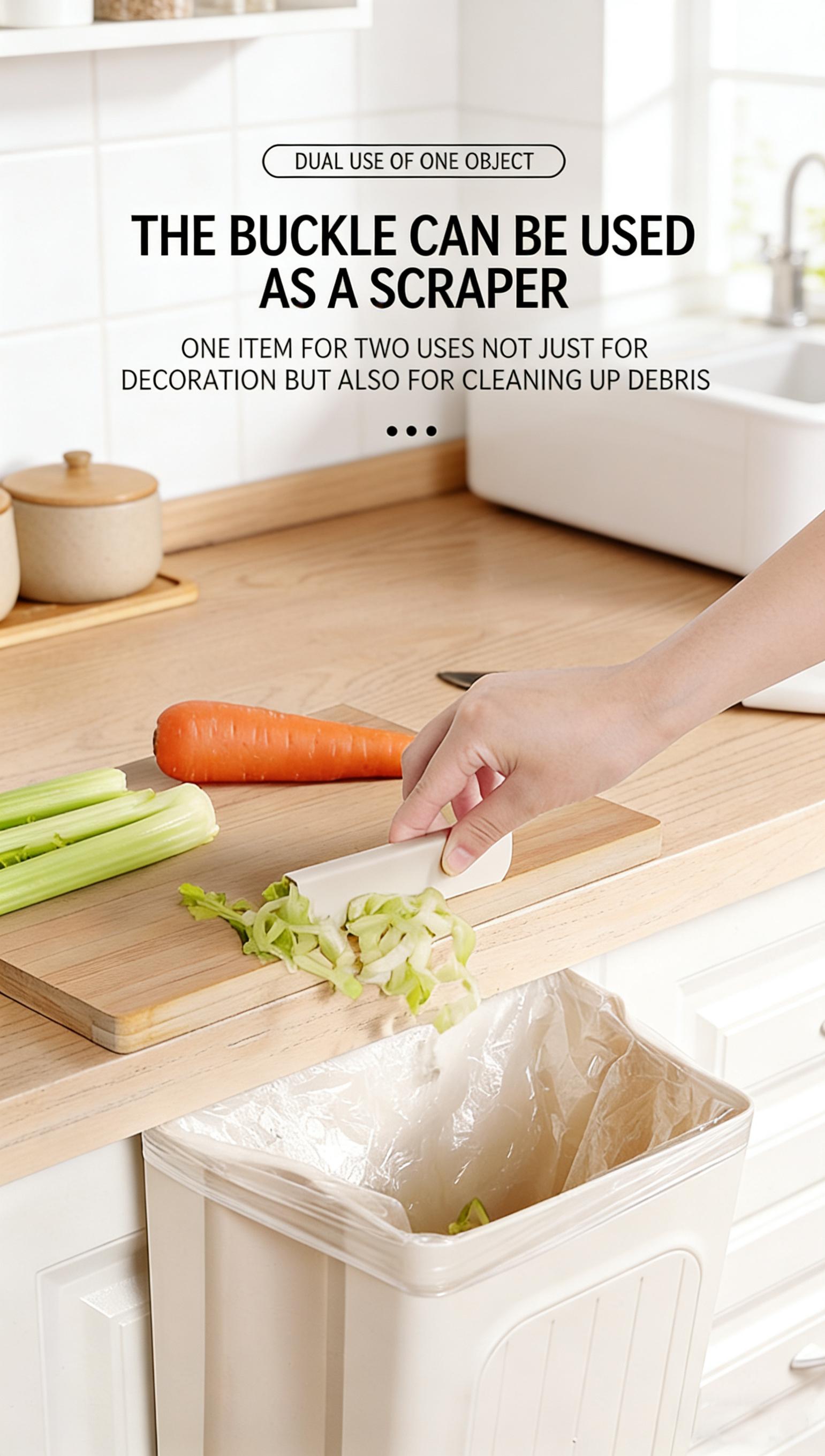 Foldable Kitchen Trash Can, Hanging Cabinet Door Garbage Bin, No Bending Over, Space Saving Wall Mounted Rubbish Bin for Kitchen, Bathroom,Foldable Design for Easy Storage, Durable Plastic Waste Container for Food Scraps, Household Organizer