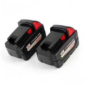 2-Pack Milwaukee 18V/8Ah M18 Lithium-Ion Replacement Battery Pack, offering reliable runtime for use with gardening tools, construction tools, and DIY hand tools.