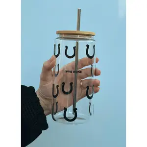 Lucky Little Horseshoes Glass Cup