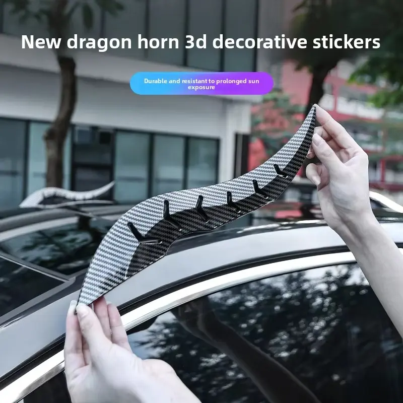 Car Dragon Horns Roof-mounted Dragon Horns Curved Spoiler Fins Custom Universal Car Dragon Horns Car Decoration Automotive Accessory