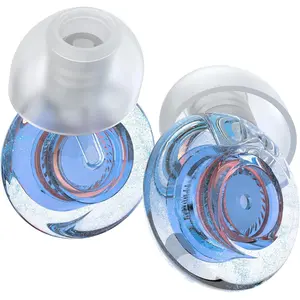 Ear Plugs for Concerts, 2 Pack High Fidelity Ear Plugs, Reusable Silicone Earplugs for Concert, Rave, Work, Musicians, 5 Pair Ear Tips, 18-25 dB Concert Ear Plugs for Noise Cancelling(Blue)