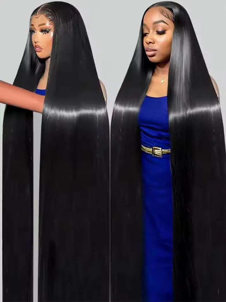 Bling Hair 32 32 34In Smooth Straight 13x4 Lace Front Wig Human Hair Straight 13x6 360 Lace Frontal Human Hair Wigs For Women 4x4 Lace Closure Wig 180 Density Brazilian 100% Human Hair