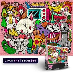 Dirty Doodles | I 1000 Piece Jigsaw Puzzle for Adults, Premium Funny Gift, Non-Glare Puzzle with Hidden Details