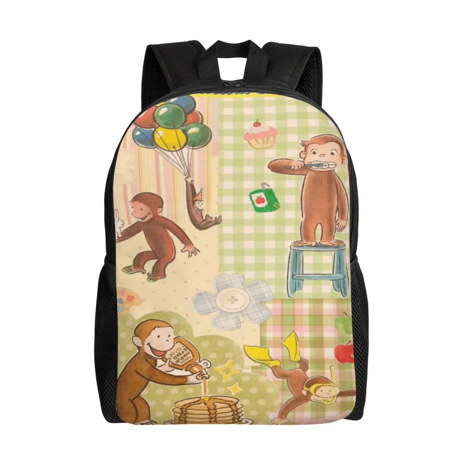 Graphic Monkey School Backpack for Students, Versatile Water-Resistant Bag with Padded Straps for 17-Inch Laptops, Ideal for Campus & Weekend Trips, Versatile Backpack, 17 Inch Laptop, Funny Bag, Kids Backpack