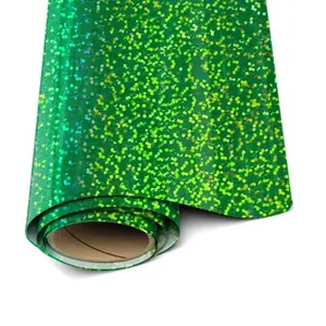 Green Holographic Heat Transfer Vinyl - Siser HTV - 20" x 1 Yard ( 36 inch Roll) Iron On or Heat Press - Glitter Tshirt Design