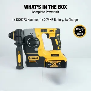 Dewalt DCH273 Cordless SDS Plus Hammer Drill Kit One Battery One  For Construction And Home Renovation Use power  powertools durable tool rapid charger