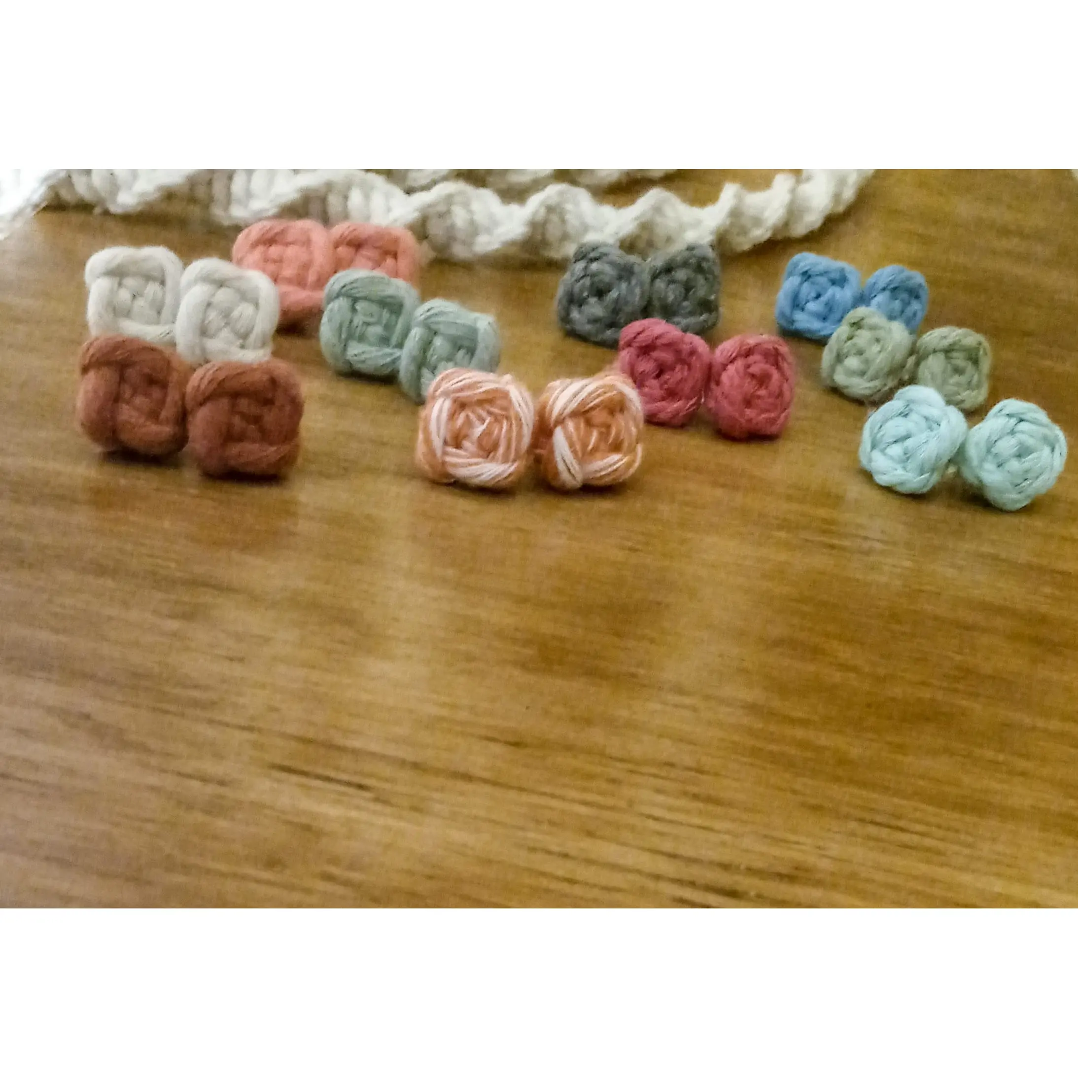 Macrame Button Post Earrings, Stud Earrings, Macrame Earrings, Unique Jewelry
