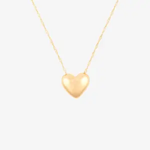 Puffy Heart Bead Pendant Necklace