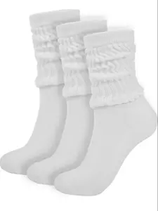 Women's 3-Pack Slouchy Crew Socks, Soft Scrunch Design, Cute & Trendy Style, Perfect Fit for Boots & Sneakers, Sizes 5-11