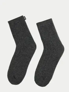 Unisex Cashmere Rib Knit Bed Socks