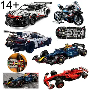 NEW Four styles of racing car building block models High Difficulty Building Blocks Racing Car Mode Adult Puzzle Toy Sports Car F1 Ornament  Scale Simulation Sports Car F1 Model Birthday Gift for Boys & Kids