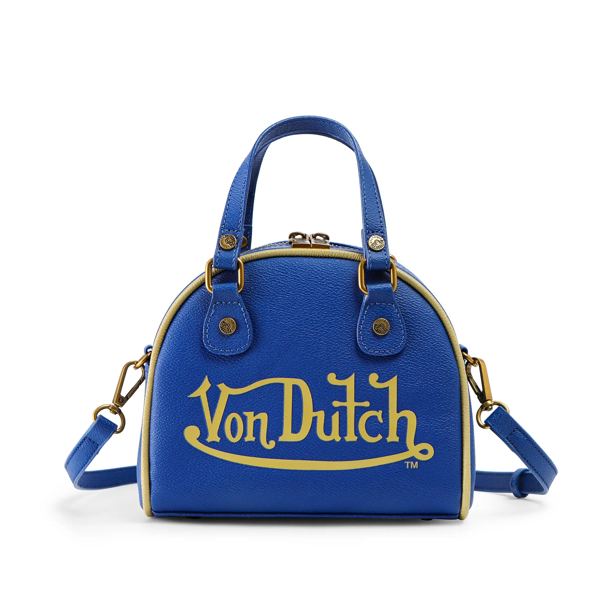 Navy Blue and Gold Two-Tone Bowling Bag