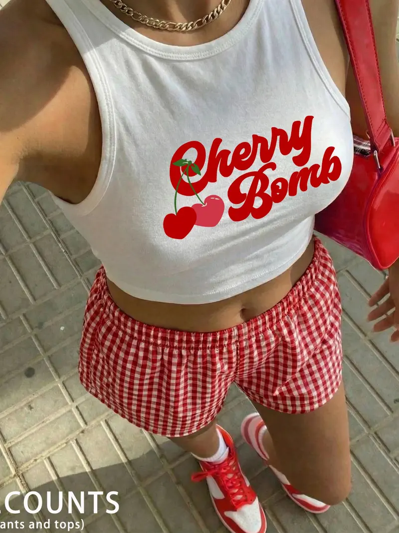 Cherry with love cropped top - TikTok Shop