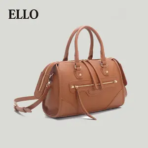 Women's Top Handle Satchel Bag, Shoulder Purse with Front Zip Pocket Casual Everyday Handbag for Work Travel