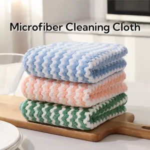 10 Counts Soft Kitchen Cleaning Cloths，Microfibe Absorbent Kitchen Towels for Dish Dry&Wet Washing,Reusable and Washable Towels,Multipurpose Random Color Dishwashing Rags for Kitchen, Sinks, Pots, Pans,furniture