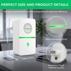 Compact Plug Type Power Saving Equipment, Smart Voltage Stabilization and Surge Protector Feature, Widely Used for Home Apartment Office Energy Consumption Control