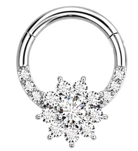 Floret CZ Hinged Segment Ring