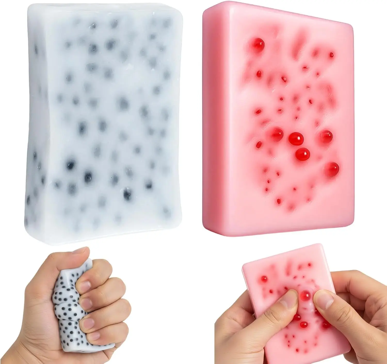 3PCS Poppable Pimple Popping Fidget Toy Set, Soft TPR Material Stress Relief Fidgets, Sensory Activities Tool for Skin Scratching Play