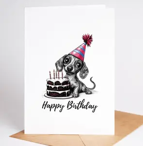 Cute Dachshund Birthday Card