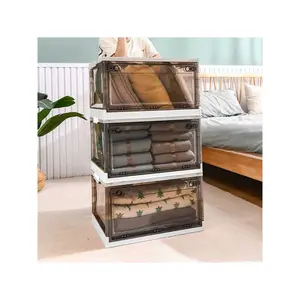 Storage Rack  INO Design 30Gal Multifunction Foldable Box Stackable Bins Containers Organizing Durable Storage Bin For Clothing Blanket Comforters Bed Sheets And Pillows Orange Yellow Green White
