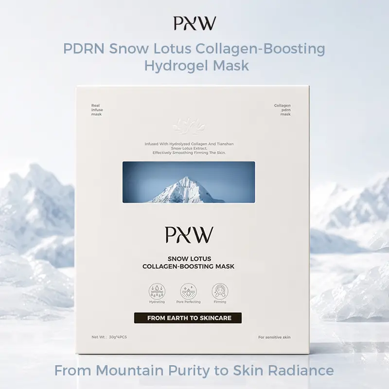 PAW PDRN Snow Lotus Collagen Hydrogel Face Mask, Hydrating & Firming Skincare, 4 Pack