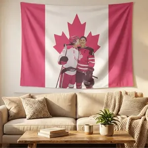 Vintage Heated Rivalry Tapestry, Retro Sports Match Tapestry, LGBTQ+ Pride Flag, Canada vs. Russia Rivalry Banner, Fan Room Decor, Unique Hockey Lovers Gift