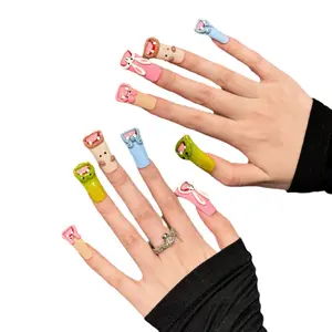 Frog Duck Beak Style Fun Cartoon False Nail Art Patch Detachable Reusable for Students Pregnant Women Big Mouth Design
