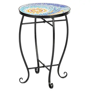 Artisasset Blue Hawaiian Sun Mosaic Round Terrace Bistro Table Artisasset Blue Hawaiian Sun Mosaic Round Terrace Bistro Table