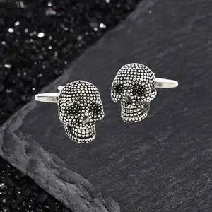 GTHIC Halloween Dense Skull Copper Cufflinks Vintage Gothic Gift for Men Women Birthday Party