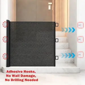 Retractable Pet Gate for Dogs and Cats, No-Drill Fabric Safety Fence for Indoor & Outdoor Use, Portable Pet Barrier for Doorways, Stairs, and Living Rooms, Anti-Escape Gate for New Pet Owners