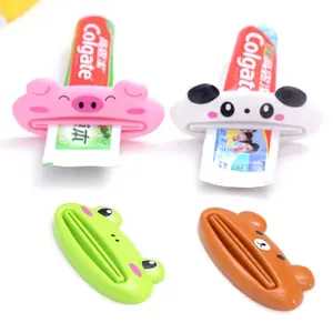 2pcs Cartoon Animal Toothpaste Dispenser for Kids, Fun Plastic Bathroom Accessory, Independent and Easy to Use, Perfect Toothpaste Holder
