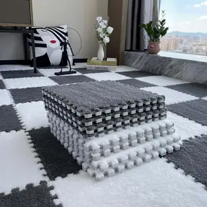 Checkerboard Pattern Puzzle Game Mat, 24pcs/set Soft EVA Foam Mat, Non-slip Floor Mat for Living Room Bedroom Bay Window Game Room